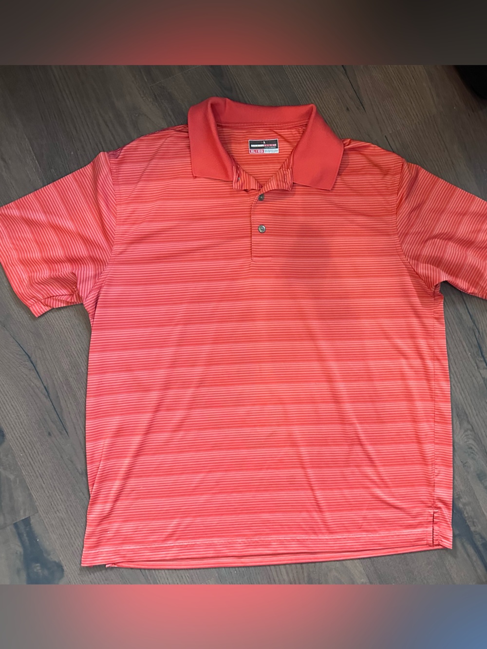 Men's Grand Slam Coral-Red Striped Polo Golf, Office, Casual Size XL